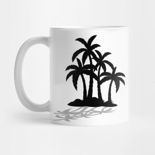 Minimal Black Palm Tree Design Mug